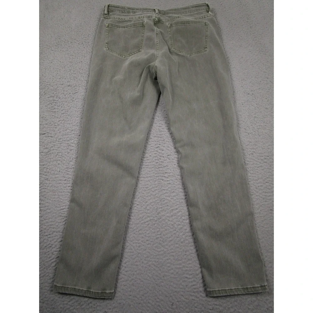 J Jill Jeans Womens 8‎ Petite Green Boyfriend Straight Leg Ankle Stretch Pockets
